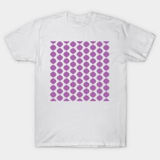 Mid Century Modern Retro 60s Waves Pattern  (Violet Magenta Light) T-Shirt